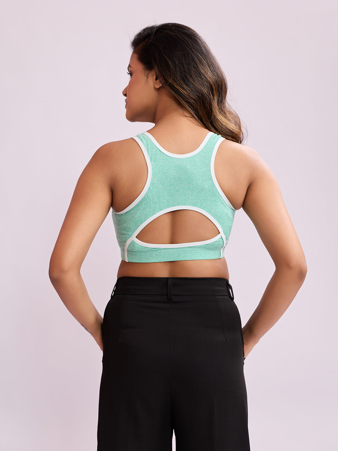 Smooth Contour Bra Top - Milange Green