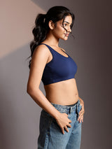 Seamless Ease Bra Top - Navy Blue