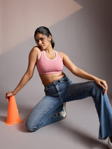 Seamless Ease Bra Top - Milange Pink