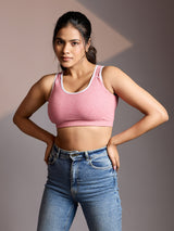 Seamless Ease Bra Top - Milange Pink
