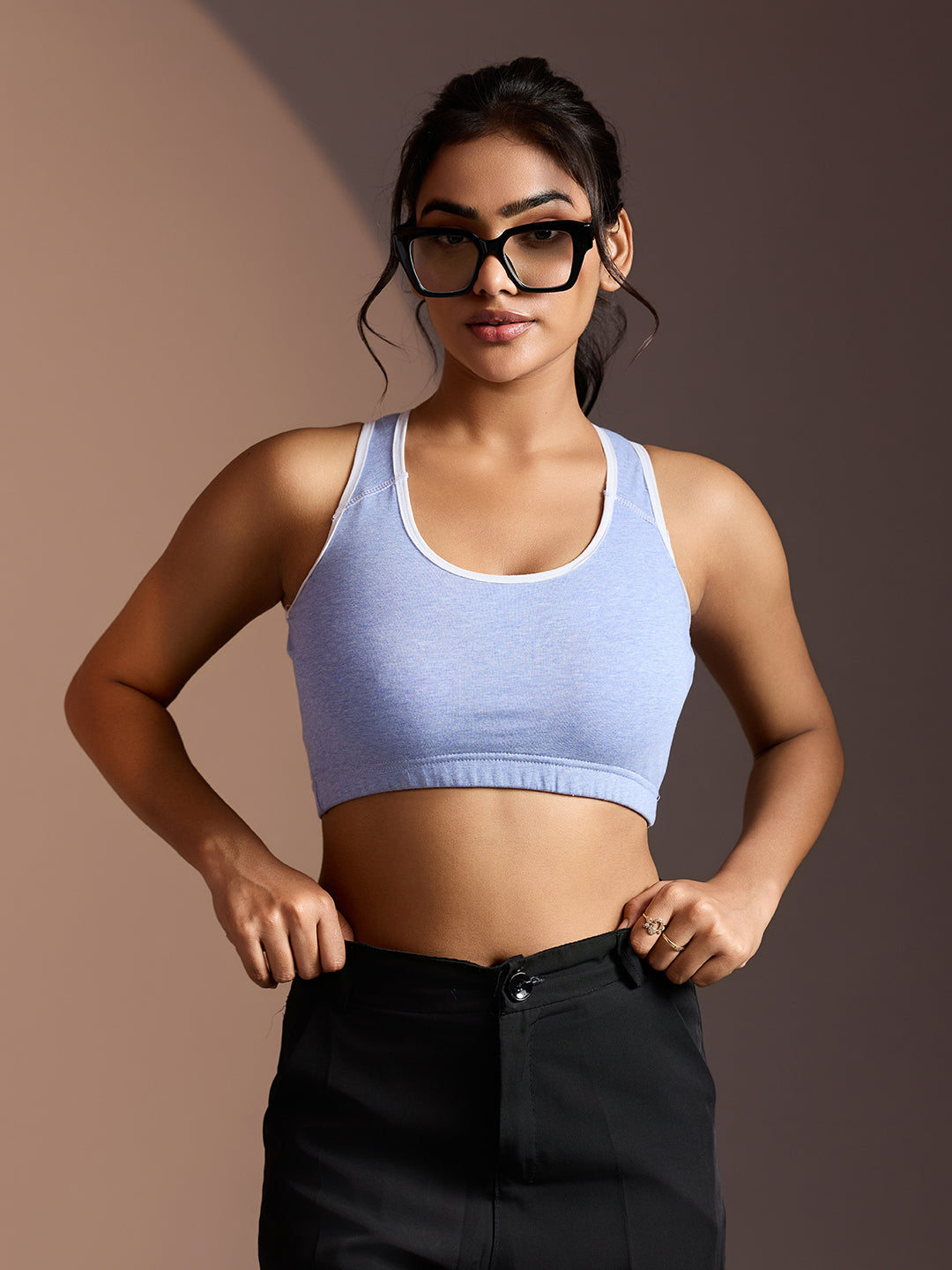 Seamless Ease Bra Top - Milange Blue