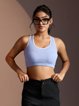 Seamless Ease Bra Top - Milange Blue