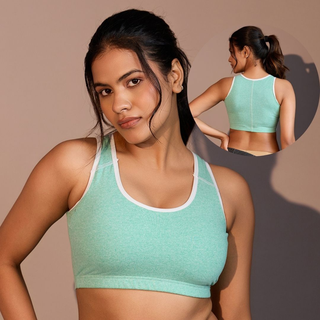 Seamless Ease Bra Top - Milange Green