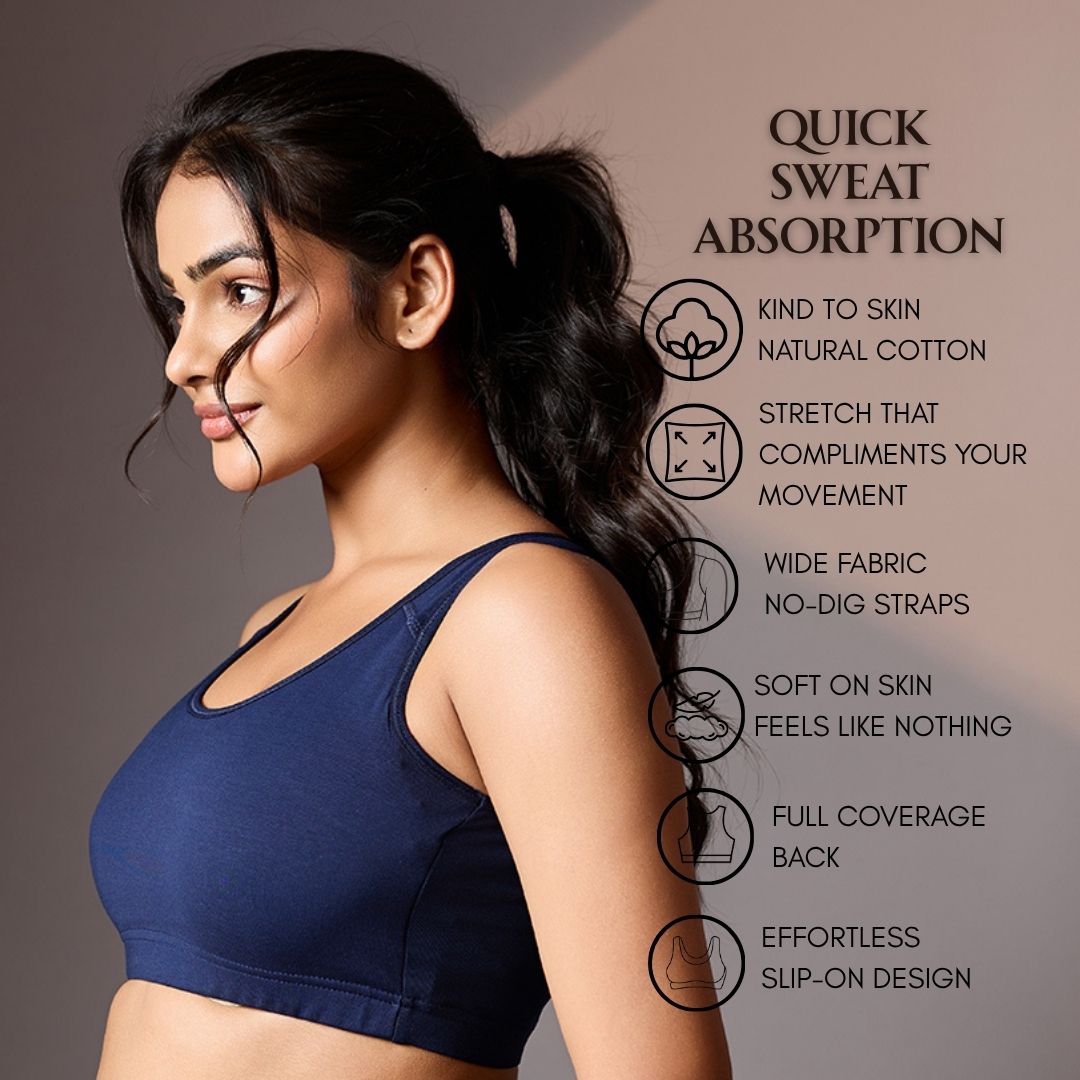 Seamless Ease Bra Top - Navy Blue