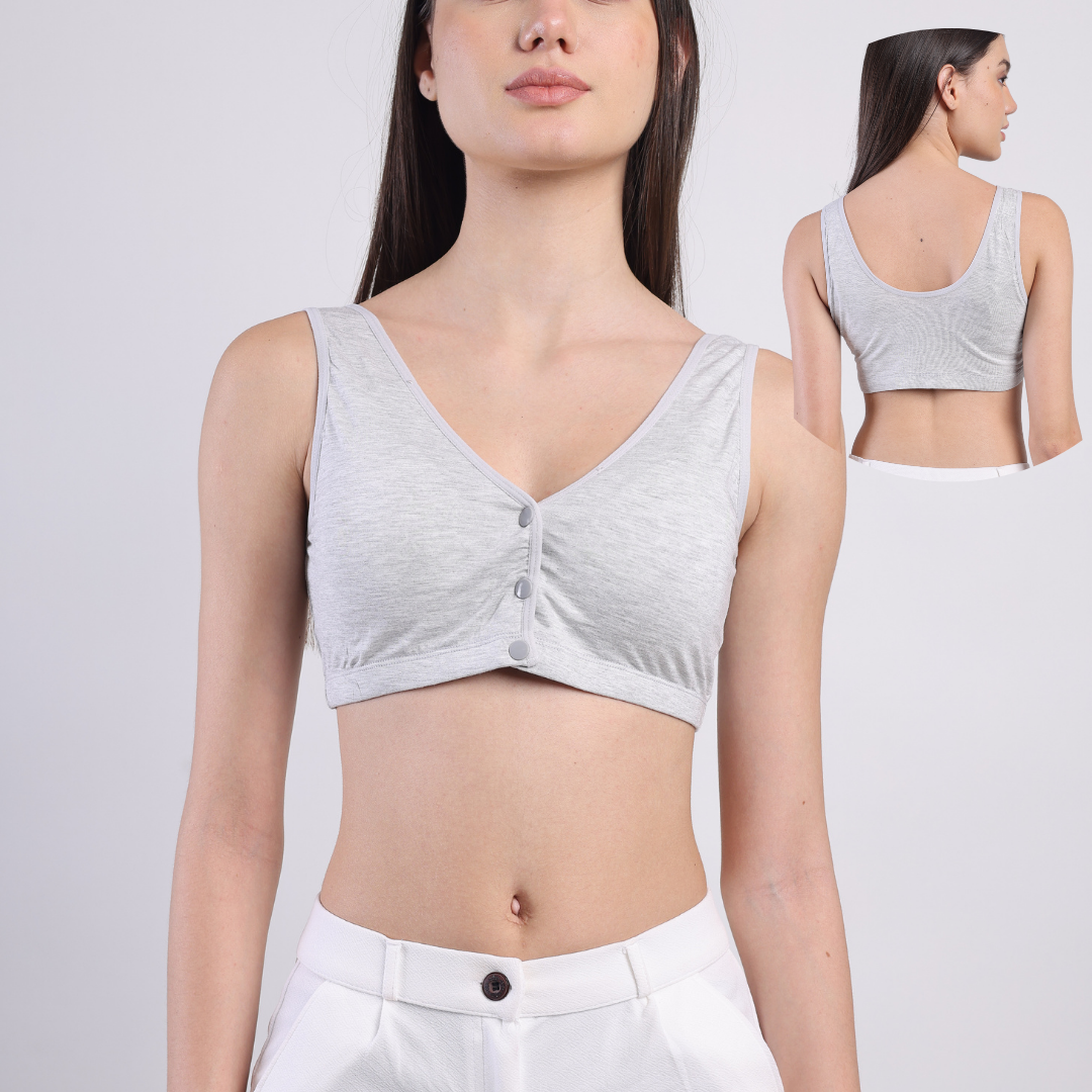 Solid Ease Comfort Padded Bra - Grey