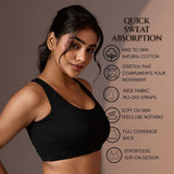Seamless Ease Bra Top - Black