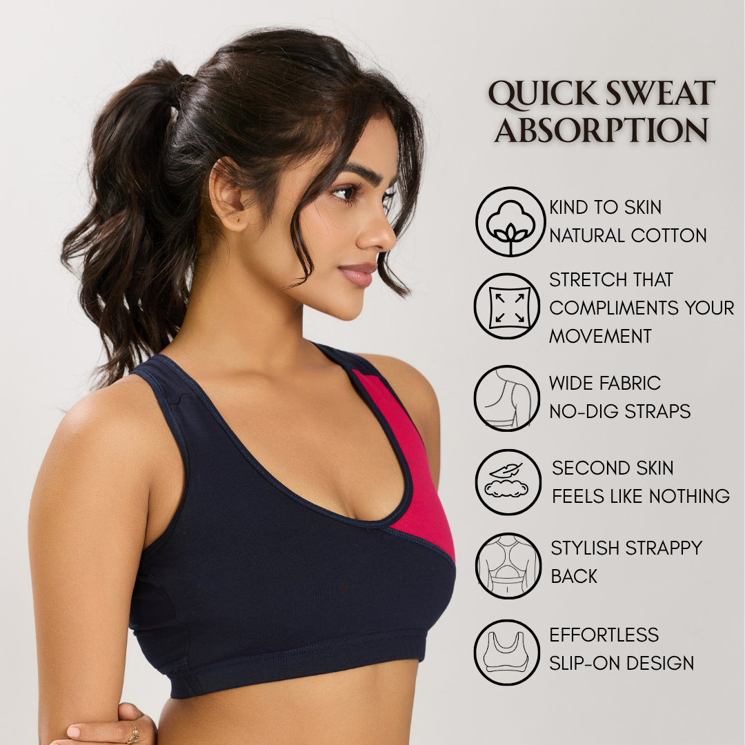 Breeze Breathable Bra - Navy Blue