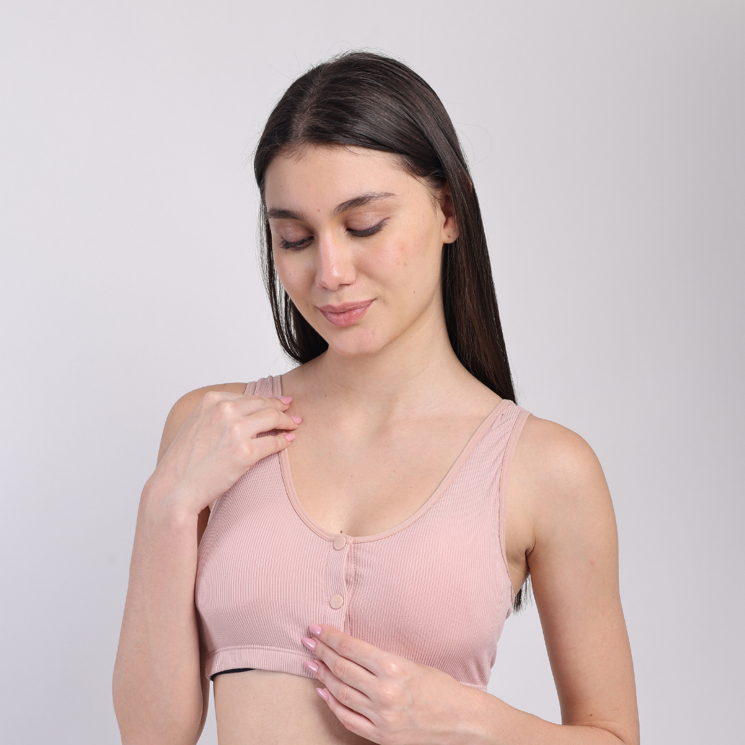 Corduroy Soft Padded Ease Bra - Dusty rose