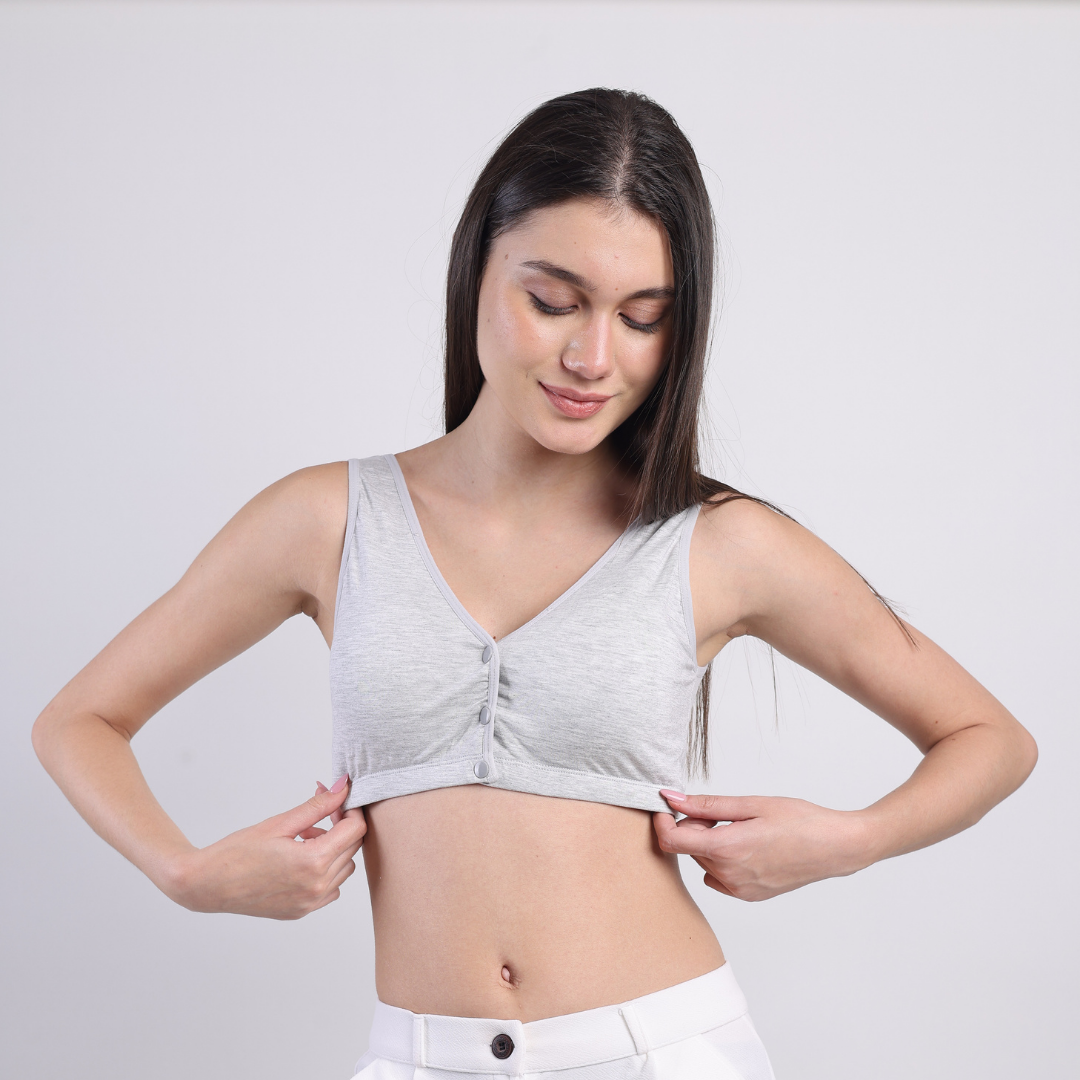 Solid Ease Comfort Padded Bra - Grey