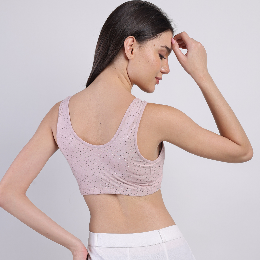 Swiss Dot Padded Bra - Light Mauve Pink