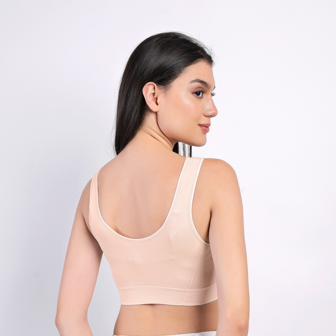 Active Bamboo Cotton Padded Bra - Pink - FREE SIZE