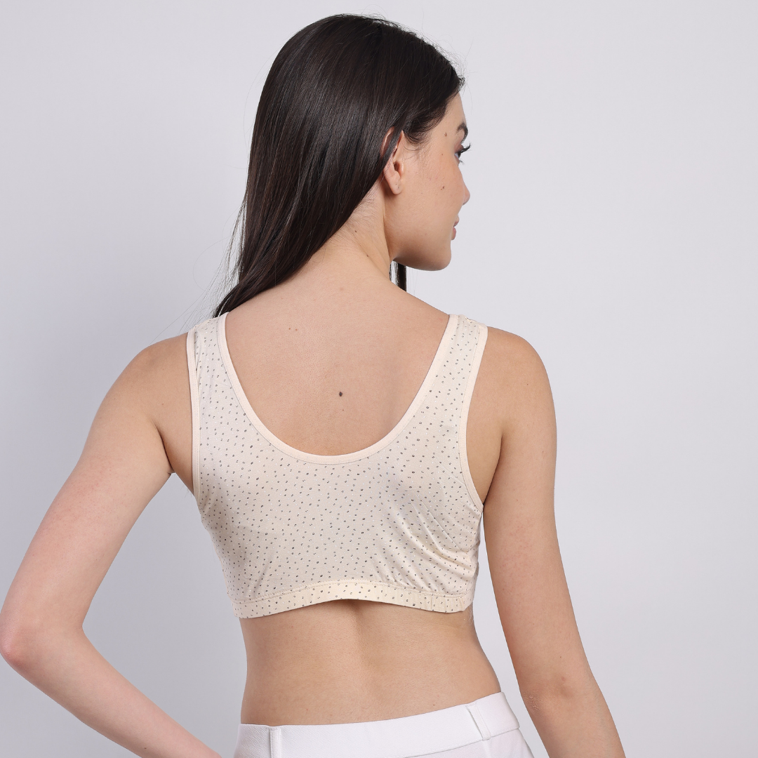 Swiss Dot Padded Bra - Warm Champagne