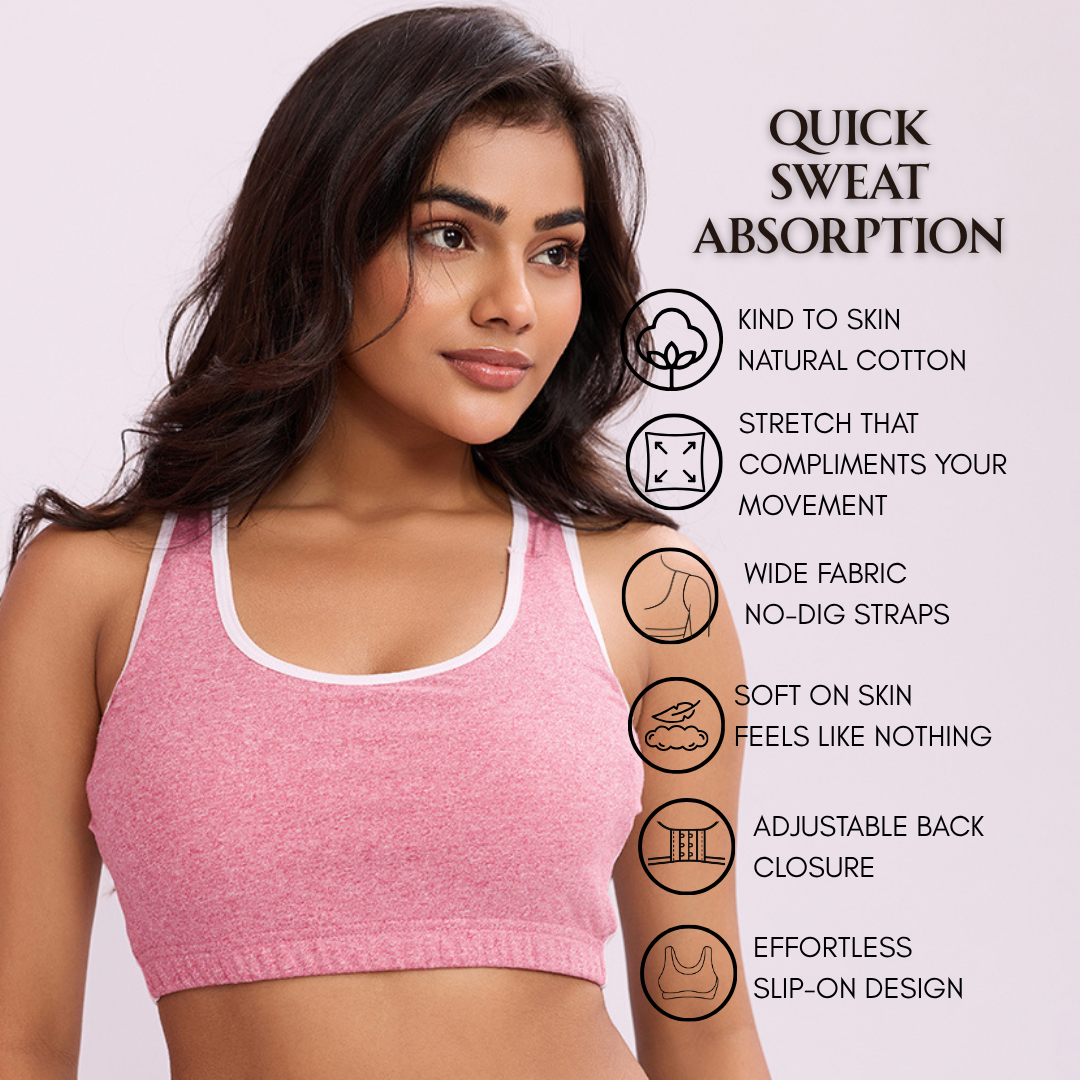 Daily Ease Bra Top - Milange Pink