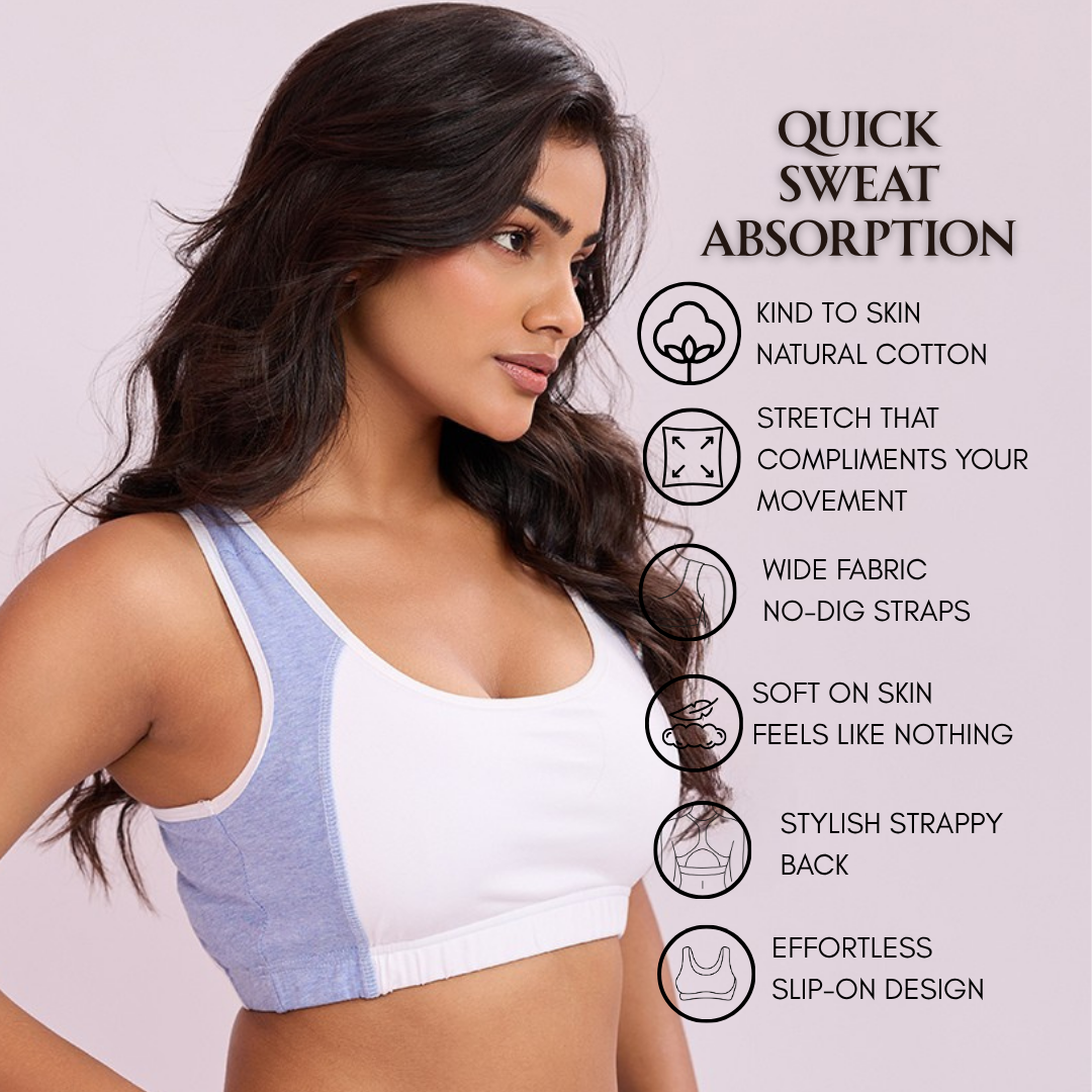 Smooth Contour Bra Top - Milange Blue