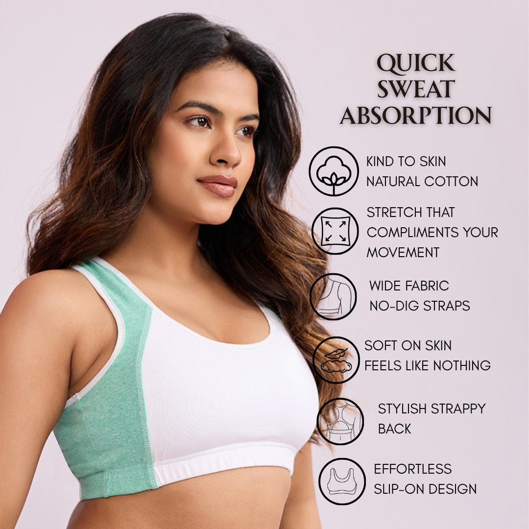 Smooth Contour Bra Top - Milange Green