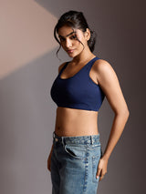 Seamless Ease Bra Top - Navy Blue