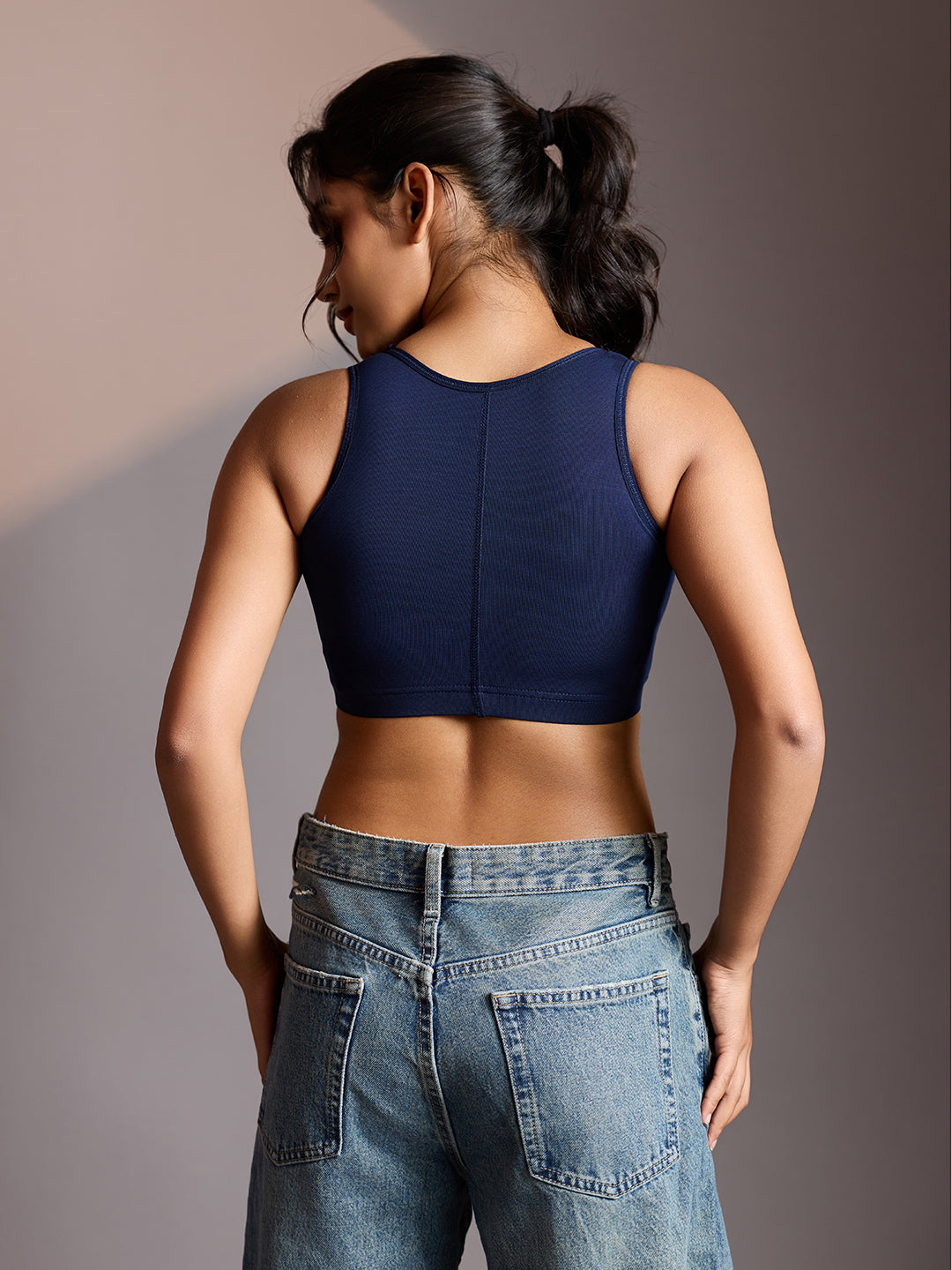 Seamless Ease Bra Top - Navy Blue