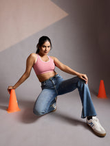 Seamless Ease Bra Top - Milange Pink