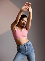 Seamless Ease Bra Top - Milange Pink