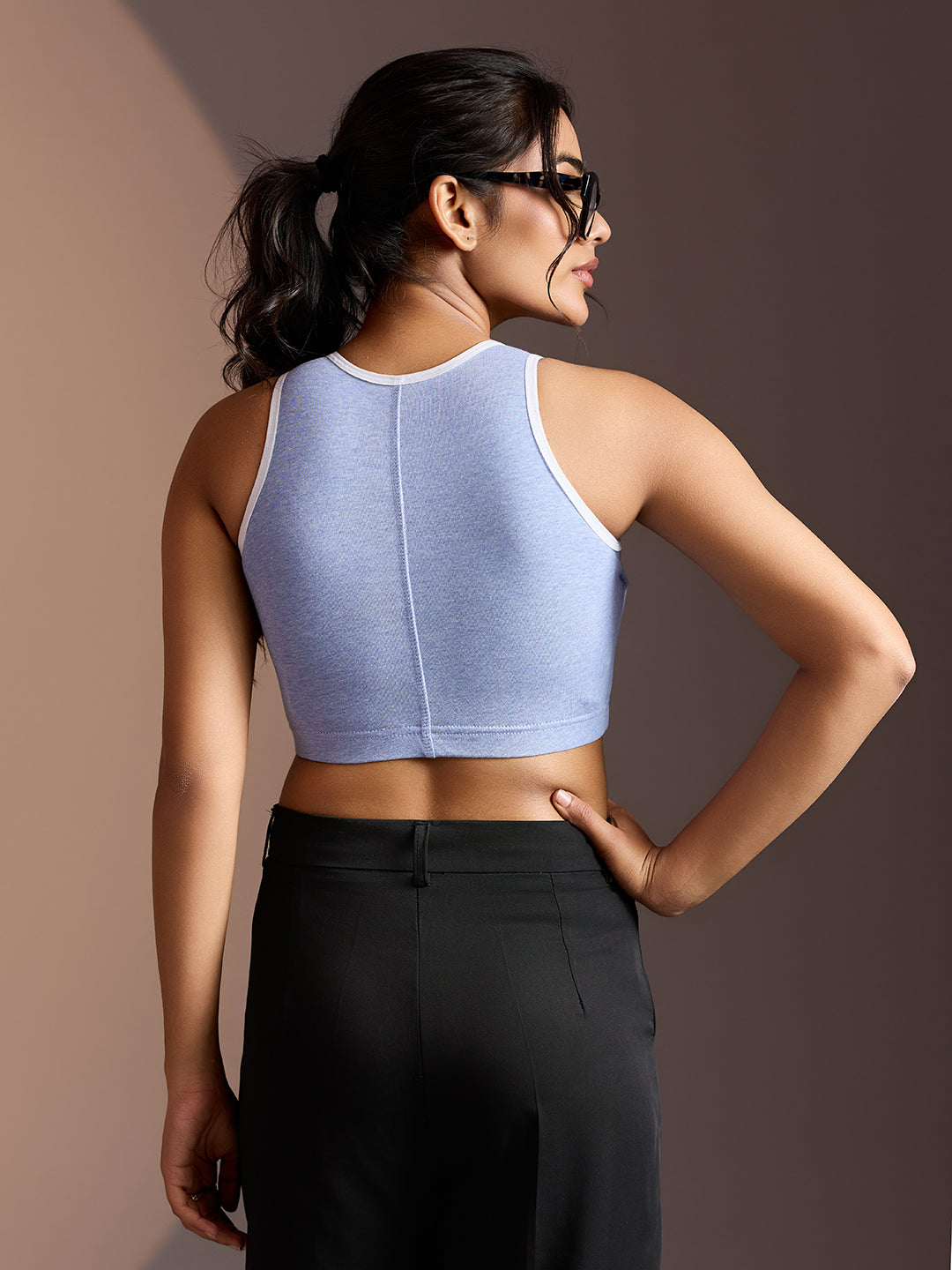 Seamless Ease Bra Top - Milange Blue