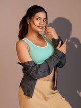 Seamless Ease Bra Top - Milange Green