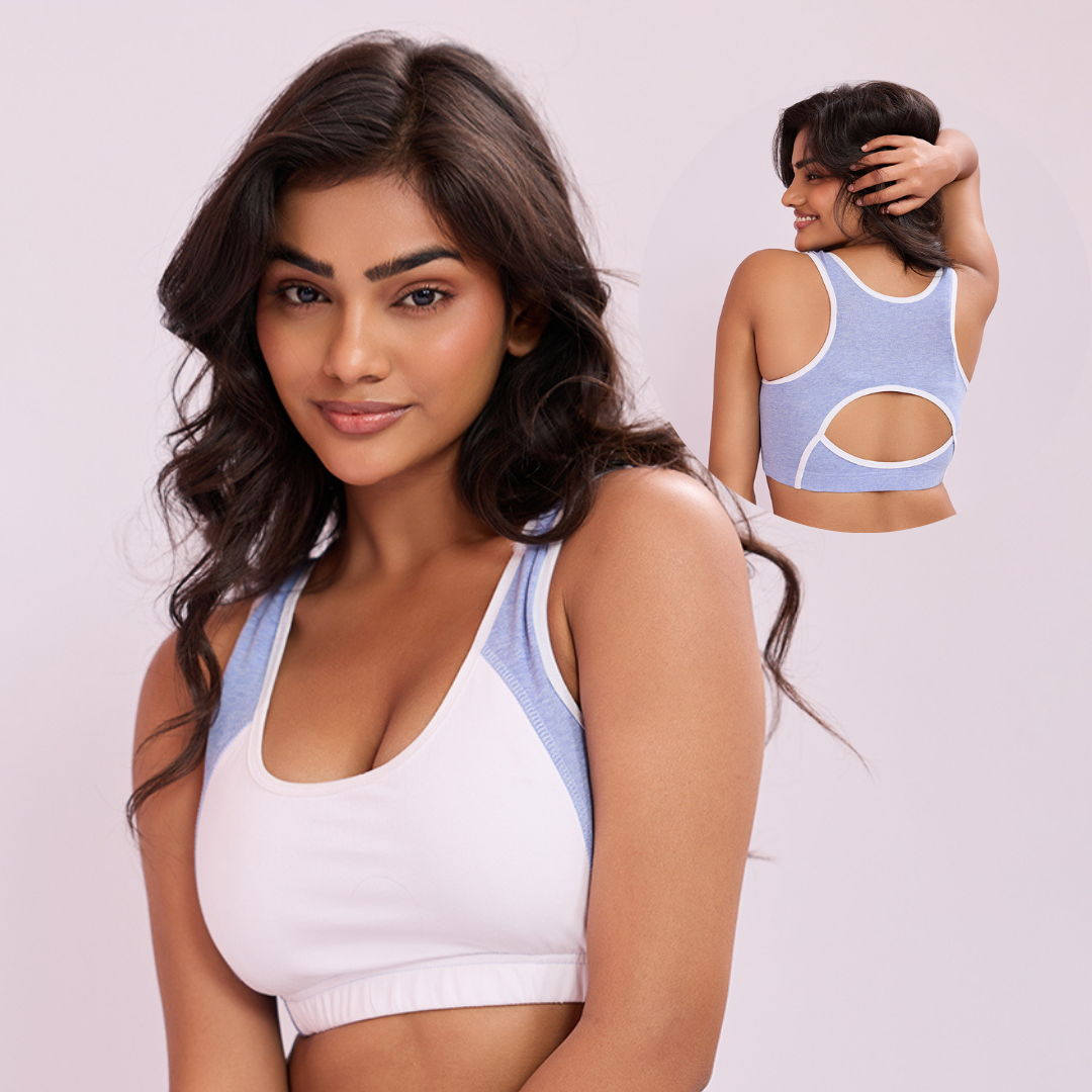 Smooth Contour Bra Top - Milange Blue