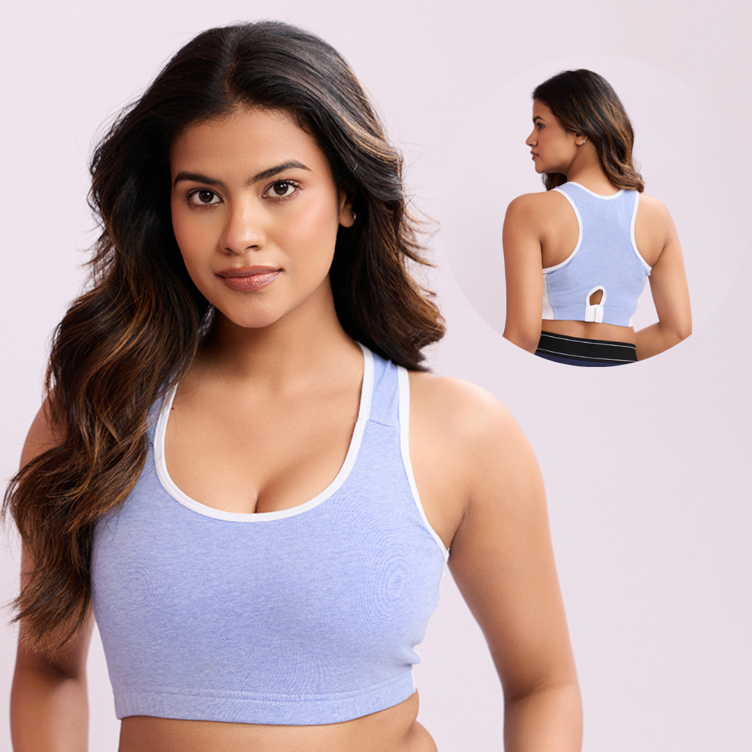 ⁠Daily Ease Bra Top - Milange Blue