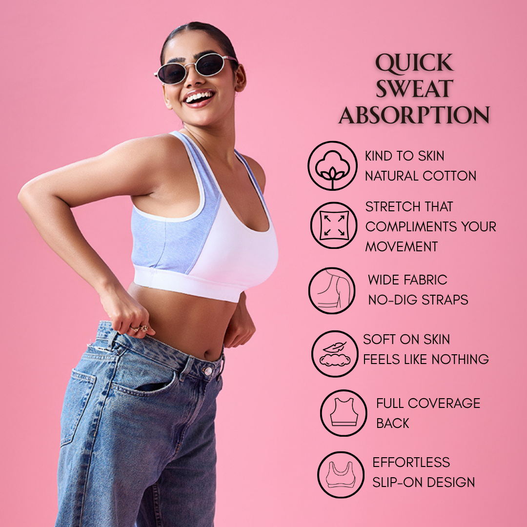 ⁠Cloud Soft Seamless Bra - Milange Blue