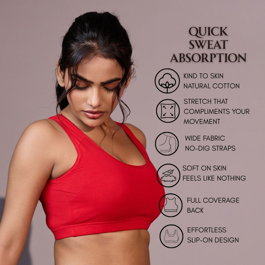Seamless Ease Bra Top - Red
