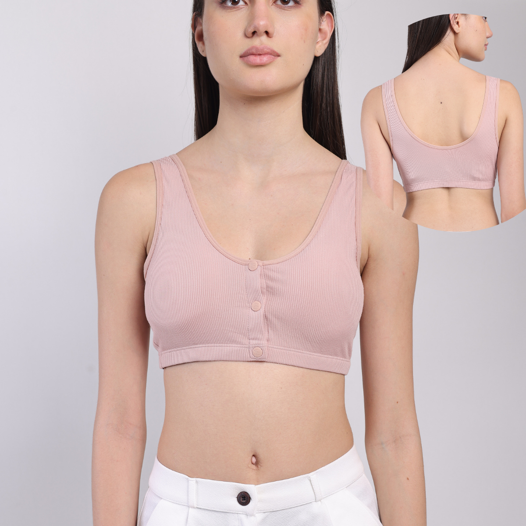 Corduroy Soft Padded Ease Bra - Dusty rose
