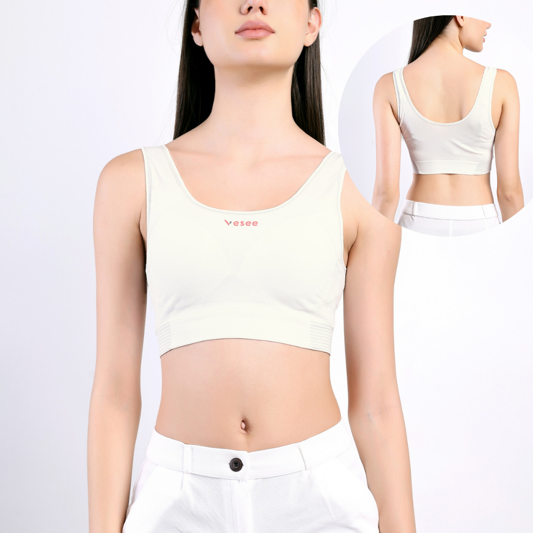 Active Bamboo Cotton Padded Bra - White - FREE SIZE