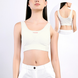 Active Bamboo Cotton Padded Bra - White - FREE SIZE