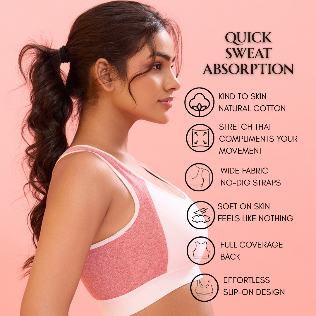 ⁠Cloud Soft Seamless Bra - Milange Pink