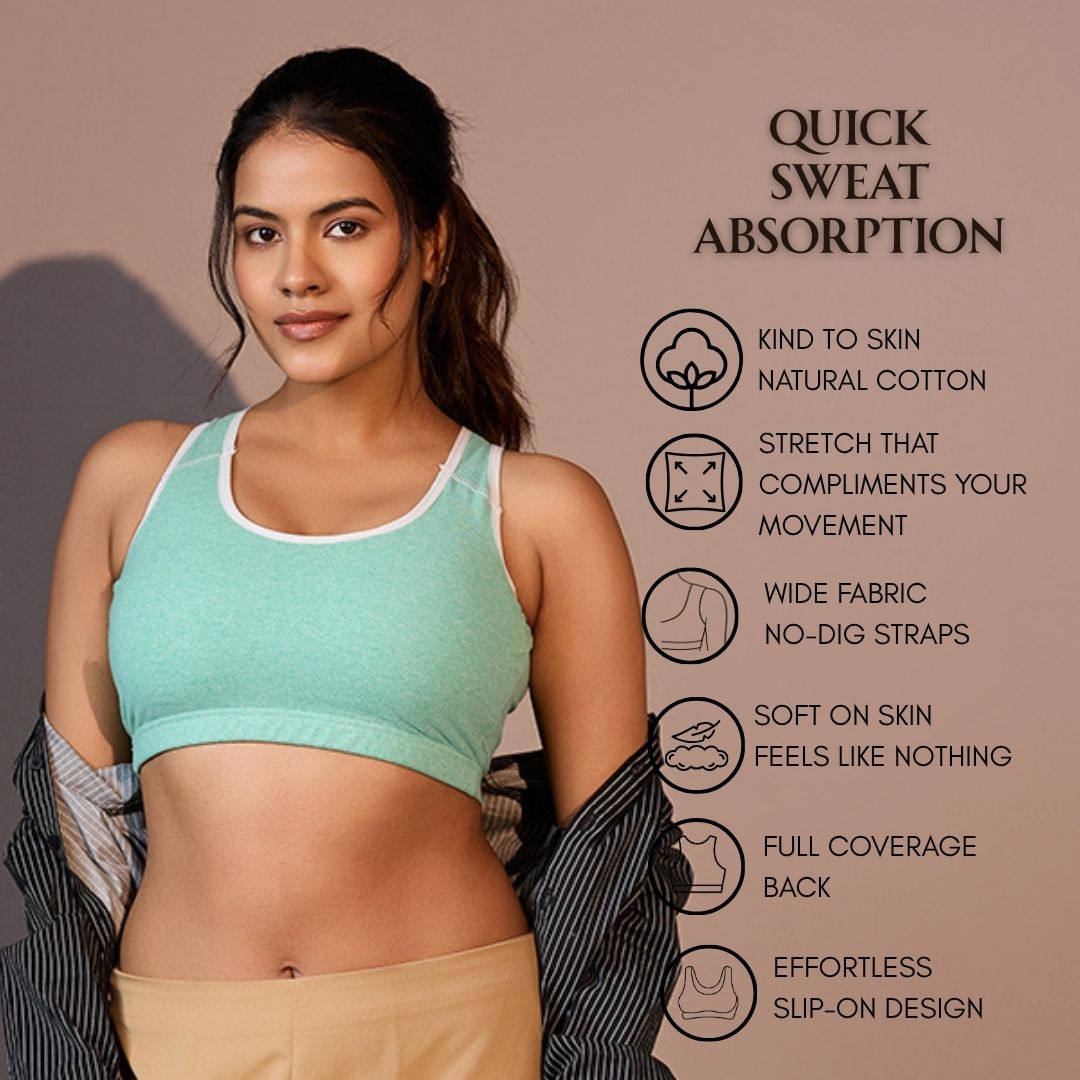 Seamless Ease Bra Top - Milange Green