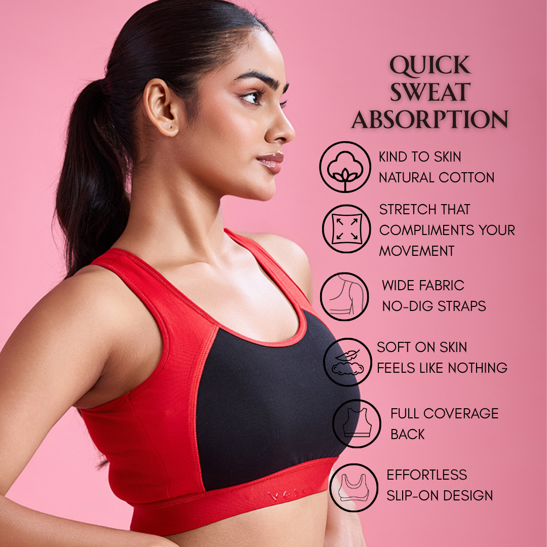 ⁠Cloud Soft Seamless Bra - Red