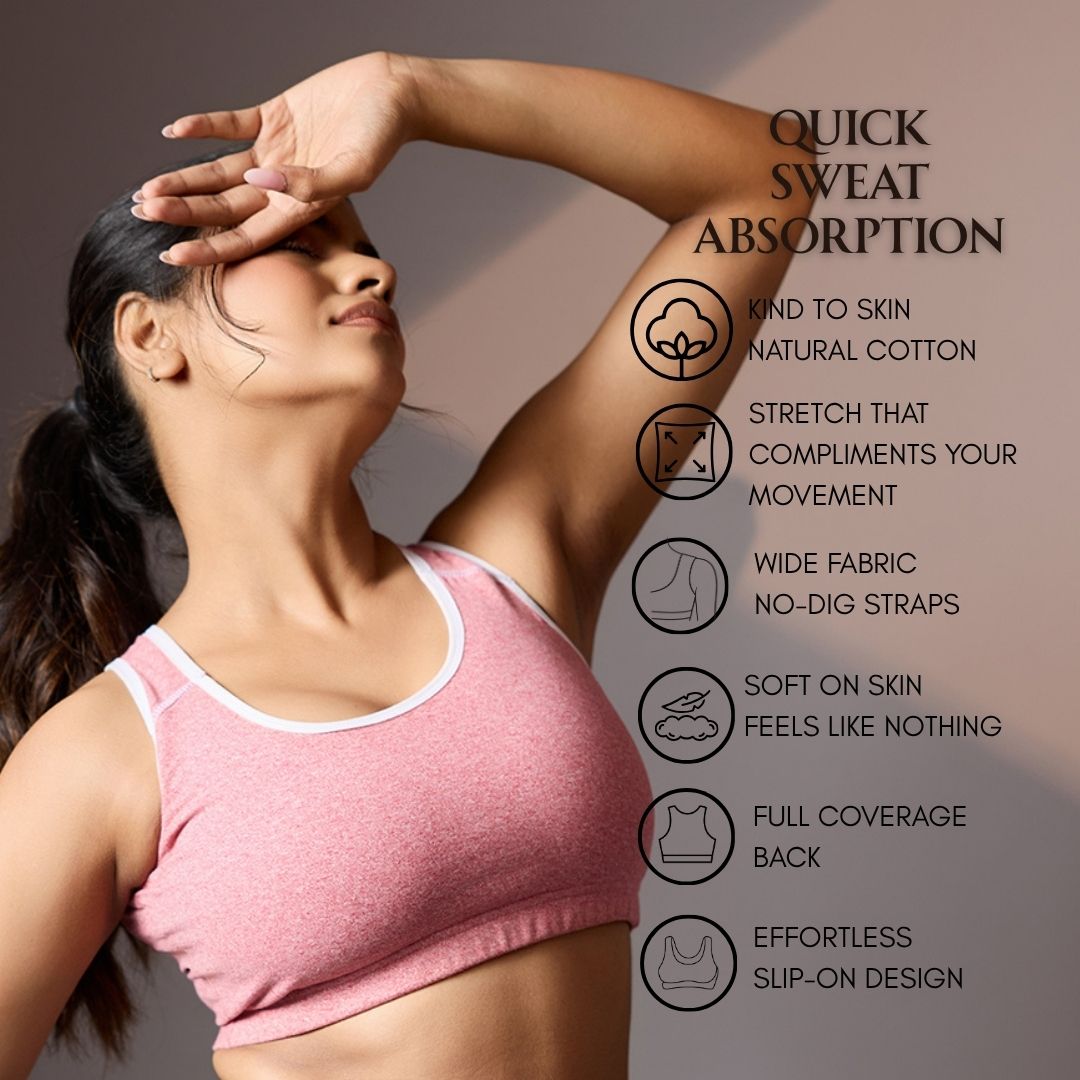 Seamless Ease Bra Top - Milange Pink