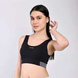 Active Bamboo Cotton Padded Bra - Black - FREE SIZE