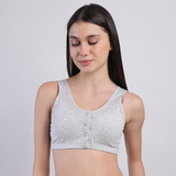 Swiss Dot Padded Bra - Grey
