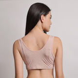 Swiss Dot Padded Bra - Dusty Rose