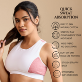 ⁠Air Touch Seamless Bra – Milange Pink