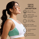 ⁠Air Touch Seamless Bra – Milange Green