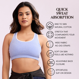 ⁠Daily Ease Bra Top - Milange Blue
